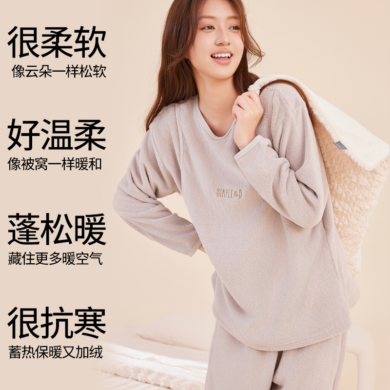 Pregnant Women Warm suit Thickened Autumn and Winter Pajamas plus size Loose Pregnant Women's Home Clothes Open Breastfeeding Moon Clothes