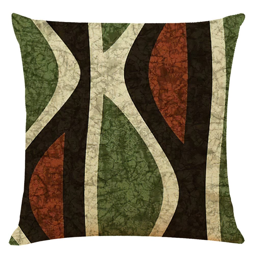 Cross-border Hot Amazon Explosions Linen Pillow Case Abstract Geometric Sofa Cushion Cotton and Linen Car Pillow