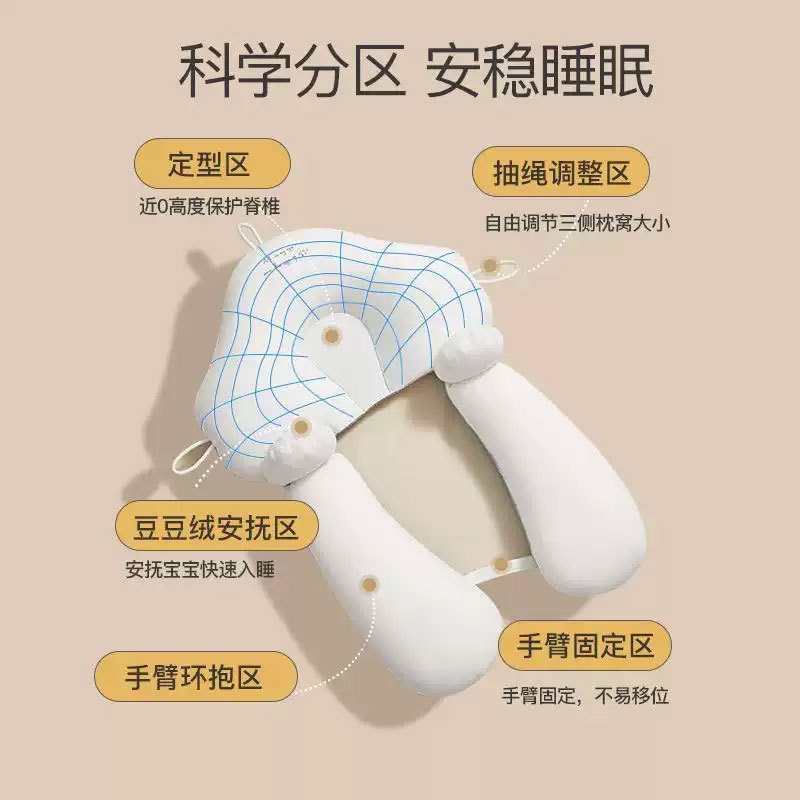 Baby Shaped Pillow Artifact Newborn Baby Cuddle Soothing Pillow Sleeping Correction Head Shaped Anti-deviation Head Baby