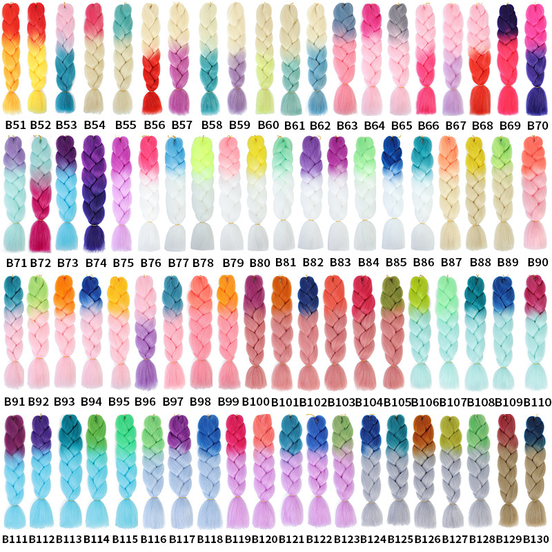 Hongxiu Carefully Selected-[Two-Color] New Version of African Dreadlock Wig Ponytail Chemical Fiber High Temperature Silk Colorfulful Big Braid