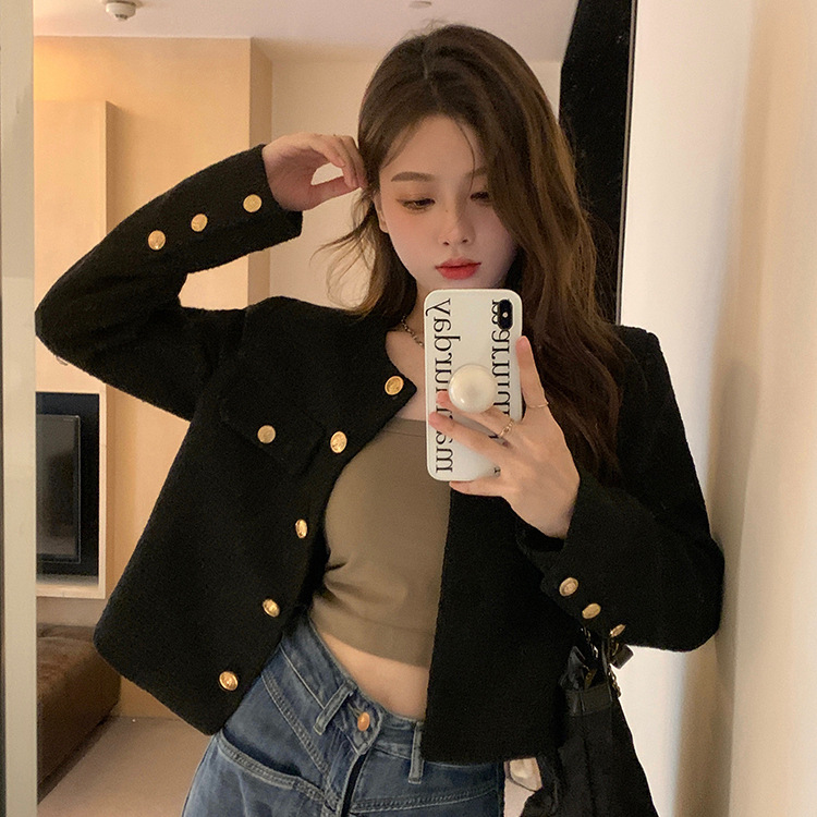 2025 Spring and Autumn New Short Chanel Style Coat Women's High-end Sense French Fried Street Elegant Button All-match Top for Women