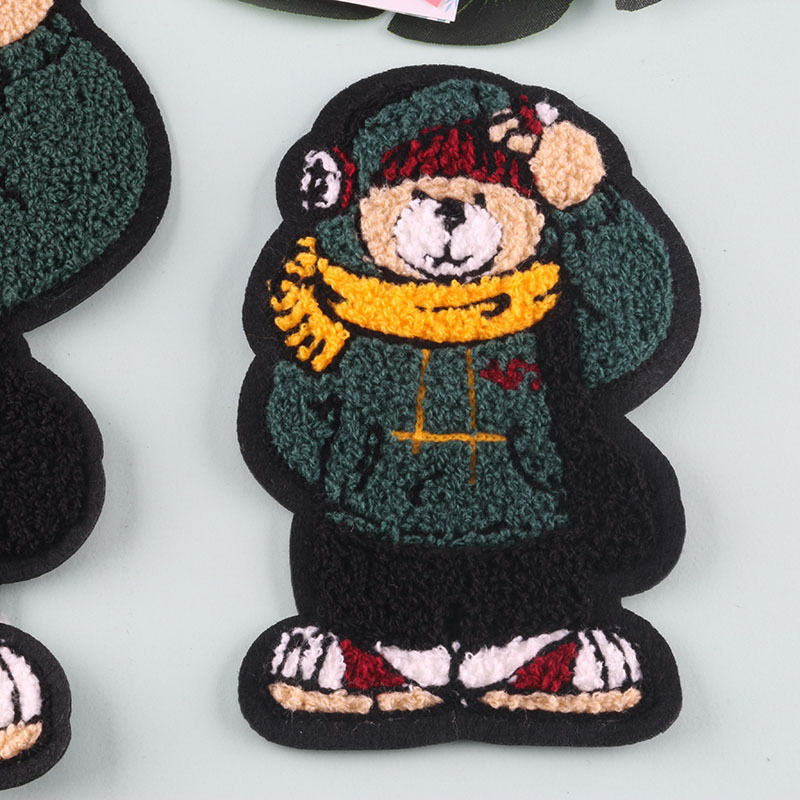 Cartoon Pattern Embroidery Cloth Patch Large Area Towel Embroidered Bear Patch Patch Hole Repair Large Adult down Jacket Patch