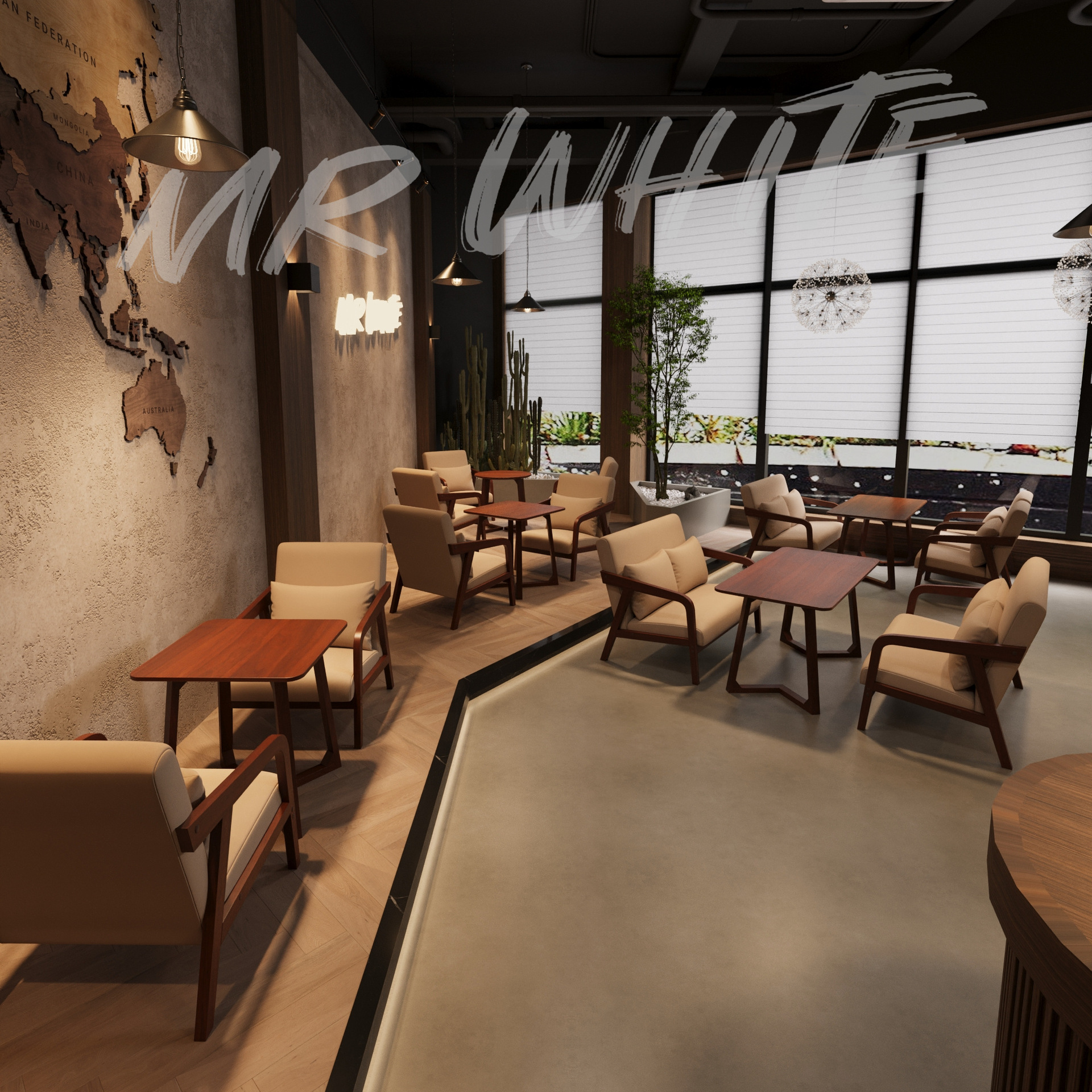 Internet Celebrity Cafe Solid Wood Table and Chair Combination Comfortable Japanese Sofa Chair Factory High-End Tavern Clear Bar Solid Wood Table and Chairs