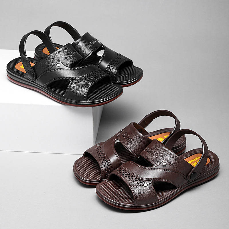 Men's sandals with tendon sole summer new comfortable waterproof beach shoes non-slip thick bottom wear-resistant dual-use sandals for men