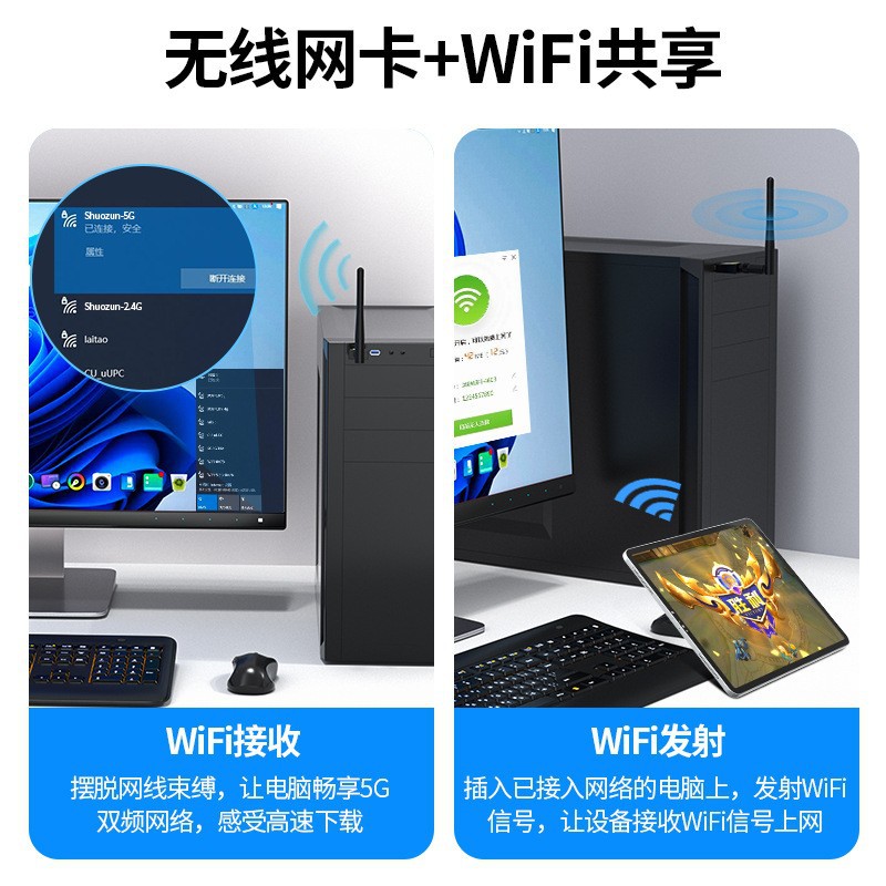 Driver-free usb wireless wifi integrated network card receiver computer notebook wifi external transmitter