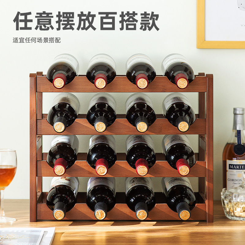 Creative Red Wine Rack Ornaments Desktop Multi-layer Red Wine Display Rack for Living Room Household Wine Grid for Wine Bottle Bracket