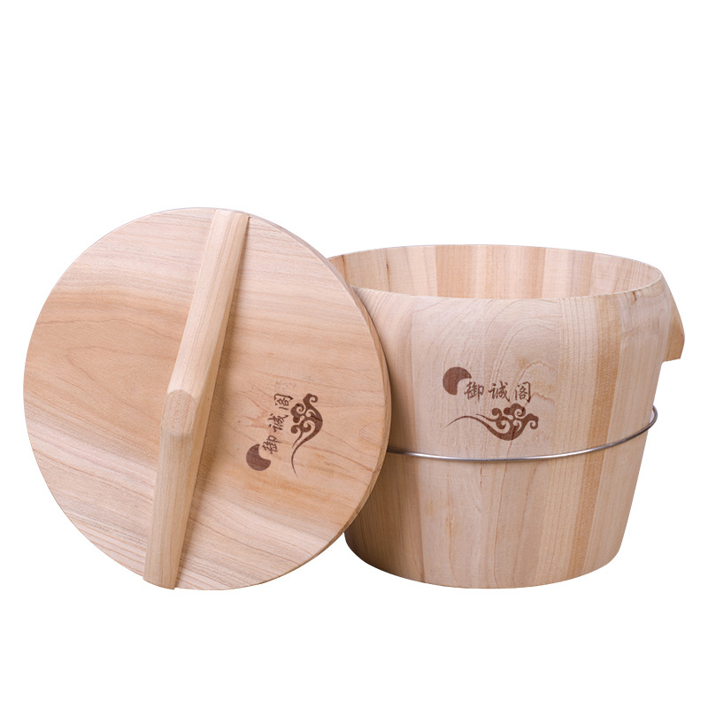 Steamed Rice Wooden Barrel Steamed Rice Barrel Large Barrel Wooden Steamer Household Small Steamer Steamer Wooden Barrel Rice Yukang