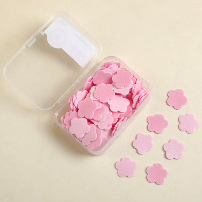 Disposable Portable Hand Washing Tablets, Student Outdoor Antibacterial Hand Washing Tablets, Travel Mini Petal Soap Tablets Boxed