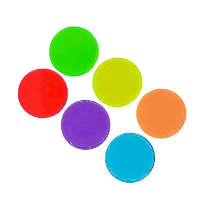 19mm25mm Plastic Chips Transparent Color Chips Game Coin Bingo Game Accessories Teaching Plastic Coin
