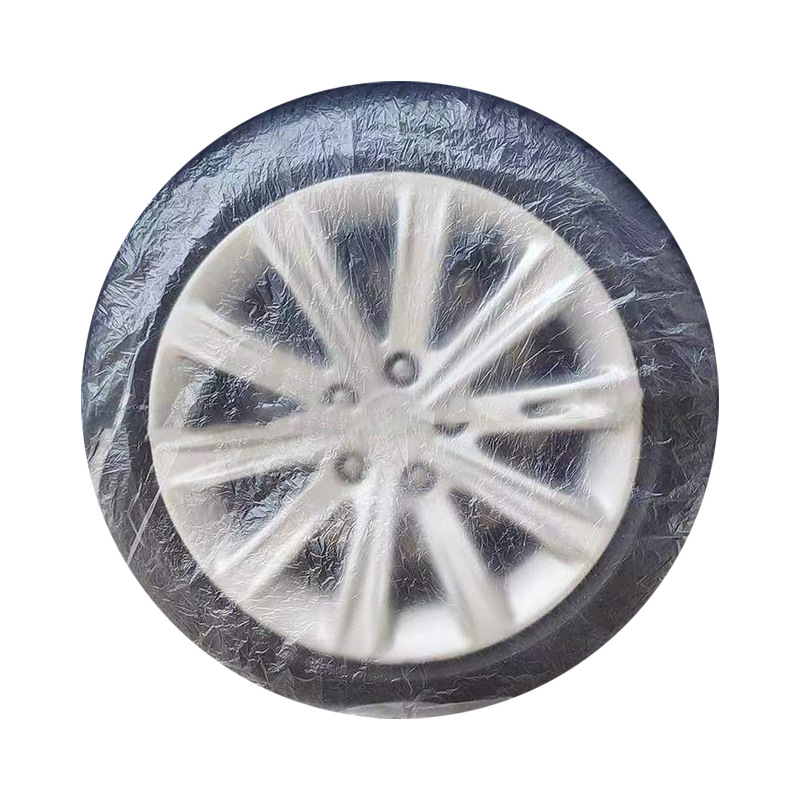 Car Disposable Tire Cover Transparent Plastic Tire Wheel Hub Protective Cover Dust-proof General Maintenance Painting Car Wash