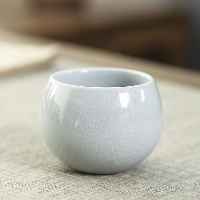 Ceramic Business Gift Tea Set Tea Cup Five Famous Kilns Ru Kiln Ge Kiln Vintage Tea Tasting Cup Tea Cup Master Cup Single Cup