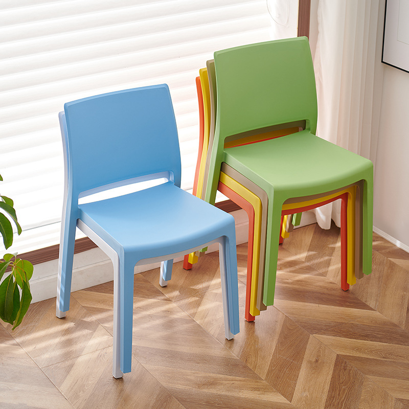 Internet Celebrity Modern Plastic Dining Chair Thickened Adult Plastic Chair Stackable Dining Chair Outdoor Leisure Chair Home Backrest Chair