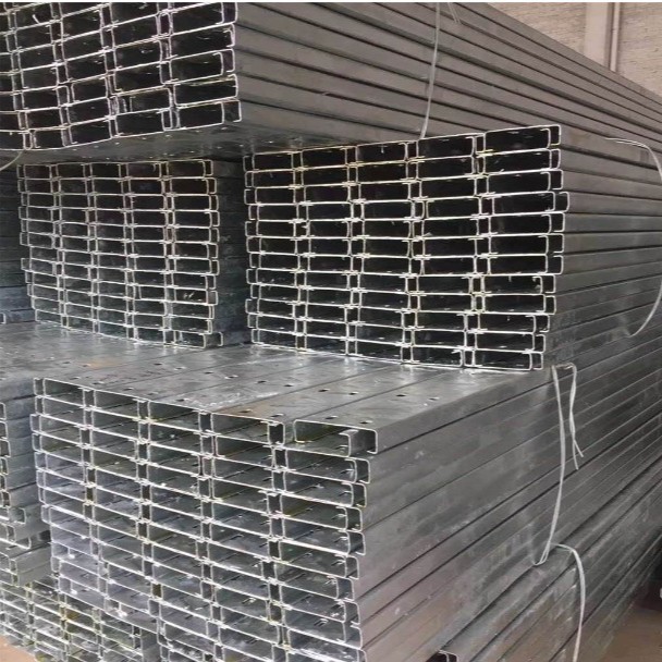 Shandong Manufacturer Specializes in the Production of Steel Structure Construction Photovoltaic Punching Cold Bending Profile C-Shaped Steel Galvanized C-Shaped Steel Sandalwood Strips