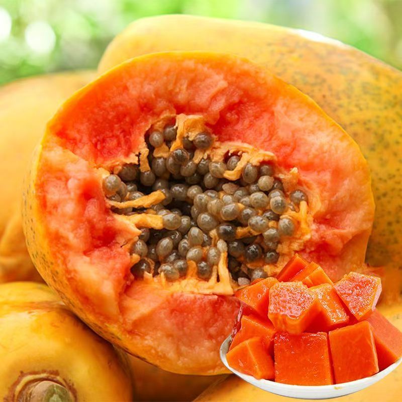 Yunnan Red Papaya Seasonal Fresh Fruit for Pregnant Women Soft Sweet Juicy Milk Rock Sugar Heart 4.5kg Wholesale