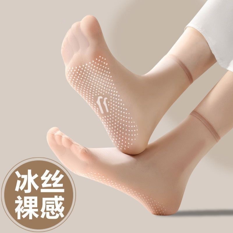 Wholesale socks women stockings dispensing non-slip steel stockings summer ultra-thin non-slip crystal stockings core-spun silk women socks