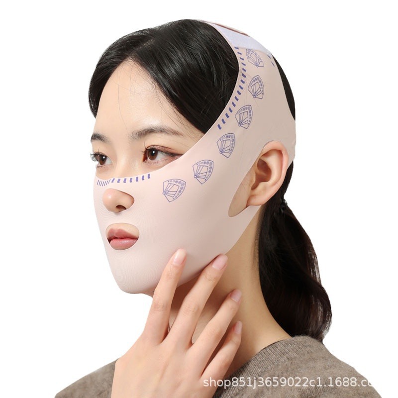Plastic face V face beauty sleep mask law line bandage mask breathable elastic tighten chin wholesale in stock