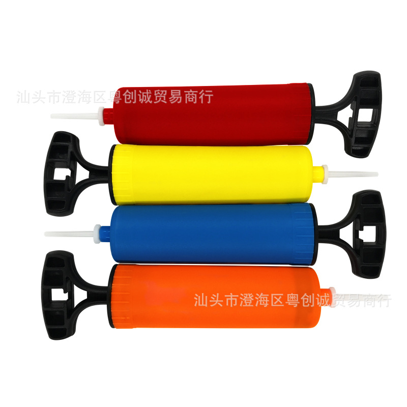 Mini basketball toy pump football plastic inflatable balloon toy portable hand push pump
