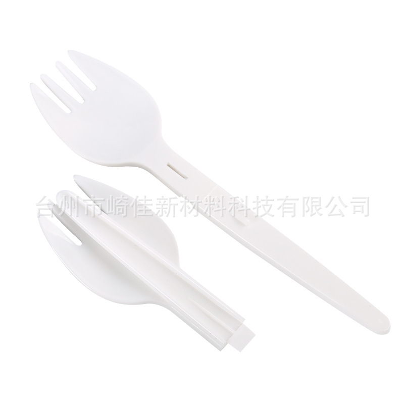 Disposable Folding Fork and Spoon, Thickened Plastic Folding Spoon and Fork, Individually Packaged, Manufacturer Sells Yogurt Pudding Spoons