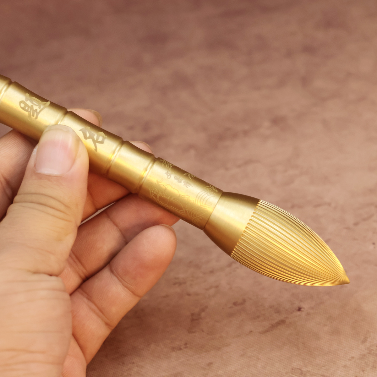 Brass Wenchang Pen, Gold List Title Pendant, Brass Pen Ornament, Gift for Students, Portable Handicraft