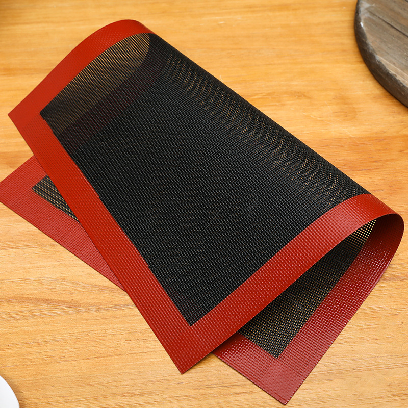 Factory hot selling breathable thick high temperature resistant non-stick Teflon barbecue grid baking pan mat silicone baking mat