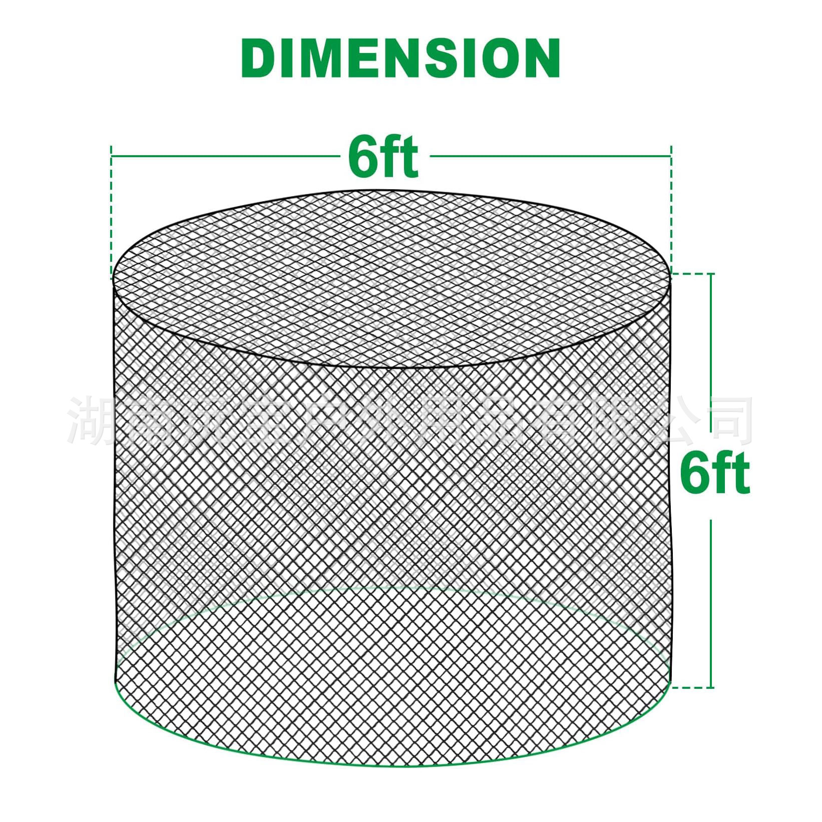 6X6 ft Round Bale Hay Net for Horses and Livestock - Slow Feed Hay Net 5X5Ft