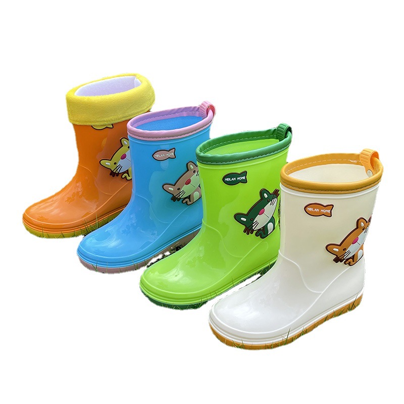 Ai Yaoyu Children's Rain Boots Non-slip Environmental Protection Students Waterproof Shoes Children's Boys and Girls Middle and Big Children's Cartoon Rain Boots Warm