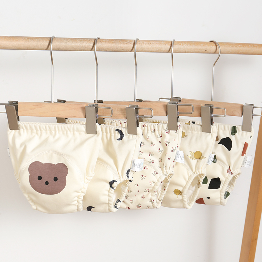 Корейские обучающие трусики для детей, хлопковые, водонепроницаемые, с мешком для подгузников