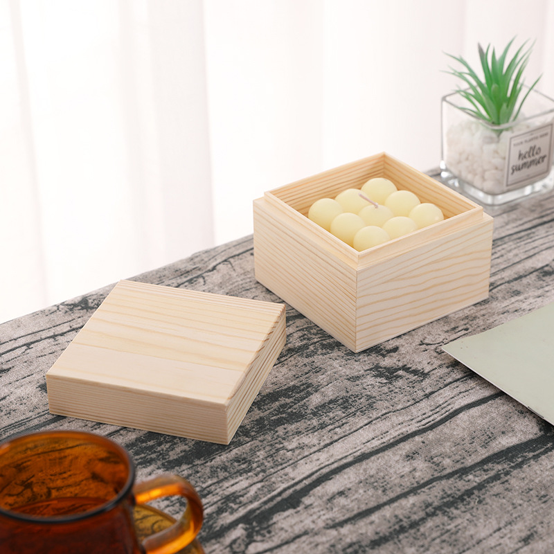 Simple Wooden Desktop Sundries Storage Box Heaven and Earth Cover Wooden Box Jewelry Collection Box with Lid Packaging Wooden Gift Box