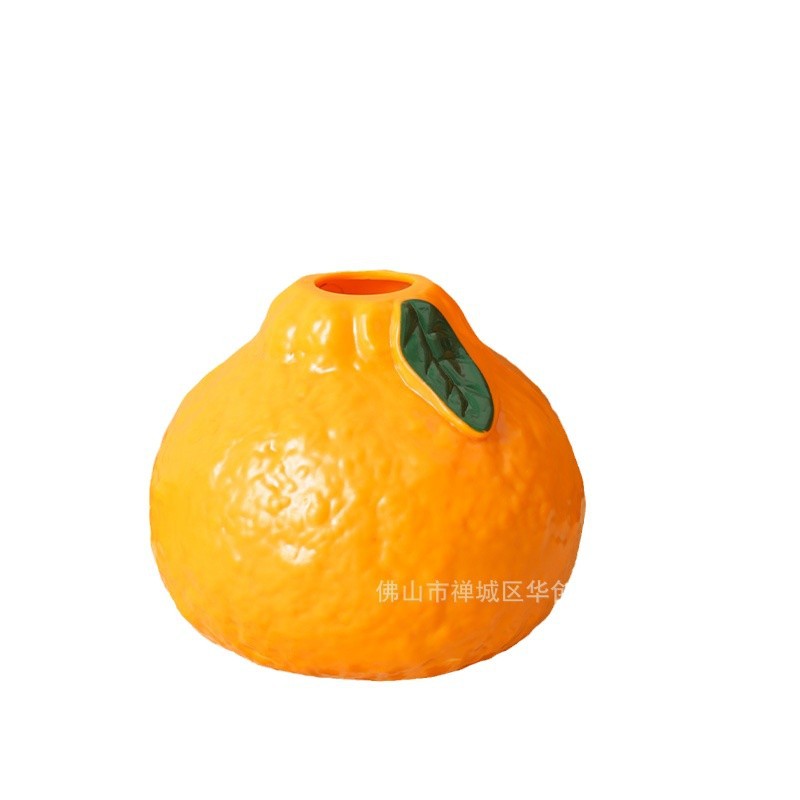 Creative Orange Vase Ins Style High Color Value Hydroponic Flower Pot Flower Vase Living Room Desktop Desk Decorations Ornaments