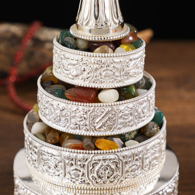 Manza Plate Sterling Silver silver Fergamon Supplies Eight Auspicious for Repair Ornaments Manda Plate with Chassis Exquisite Workmanship