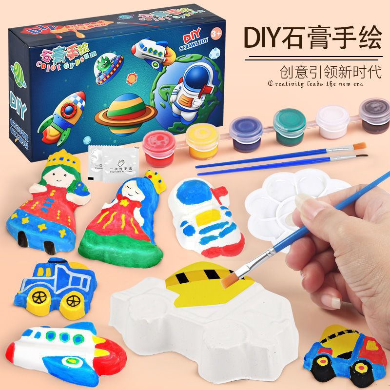 Сезон возвращения в школу, раскраска, DIY, гипсовая кукла, детская модель, креативные украшения