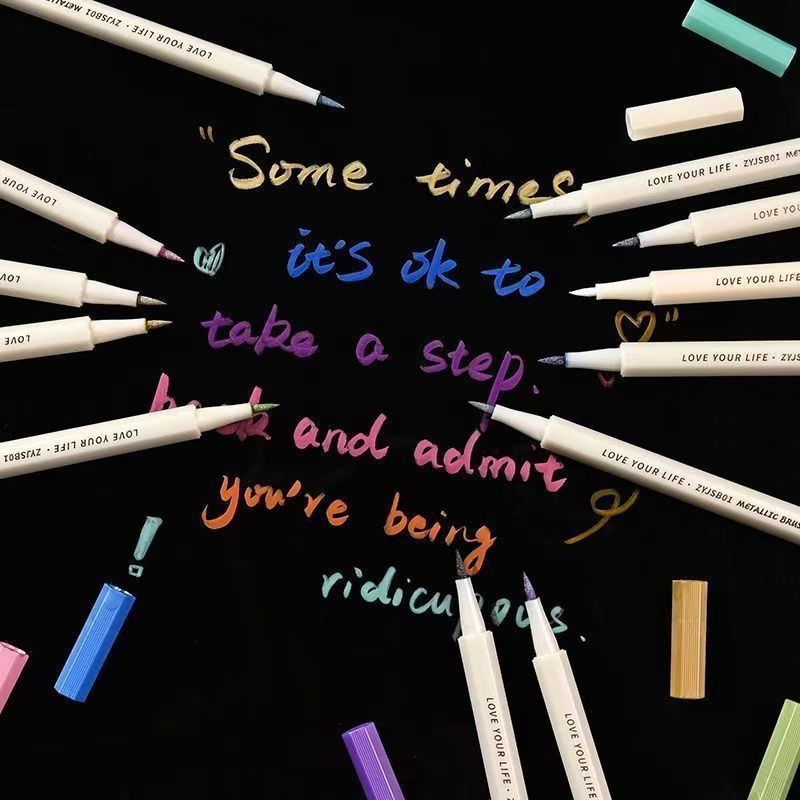 Металлический акриловый маркер золотой и серебряный водонепроницаемый