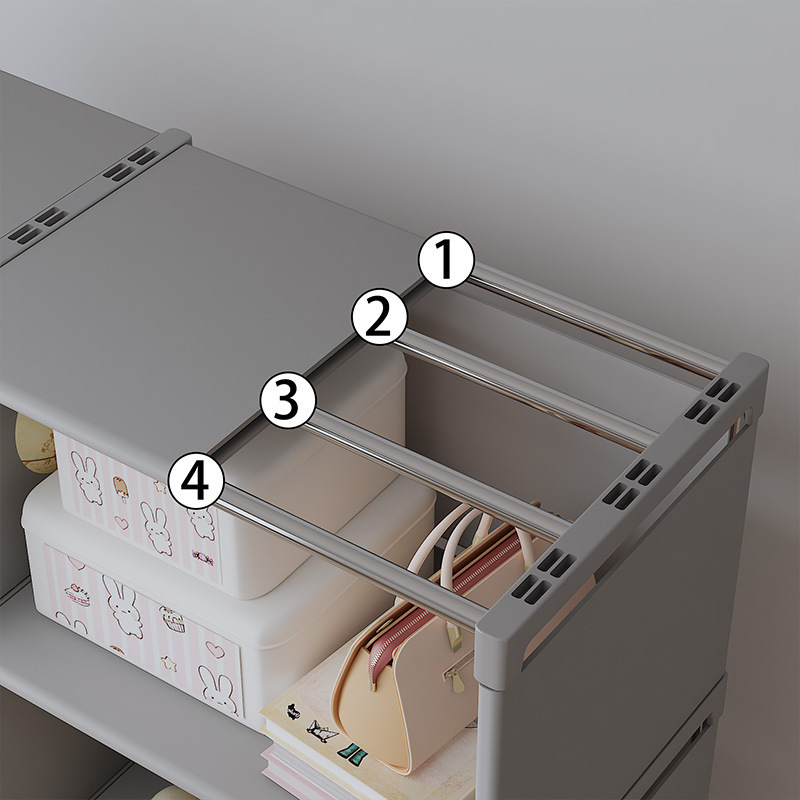 Xin Temu Cross-Border Popular Dust-Proof Wardrobe Storage Cabinet Organizer Multi-Layer Bedroom Clothes Rack Toy Storage Cabinet