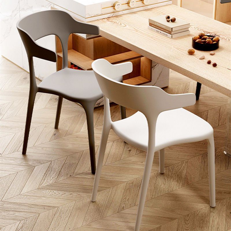 Wholesale Plastic Backrest Chair Home Corner Chair Nordic Milk Tea Shop Plastic Chair Desk Living Room Leisure Chair