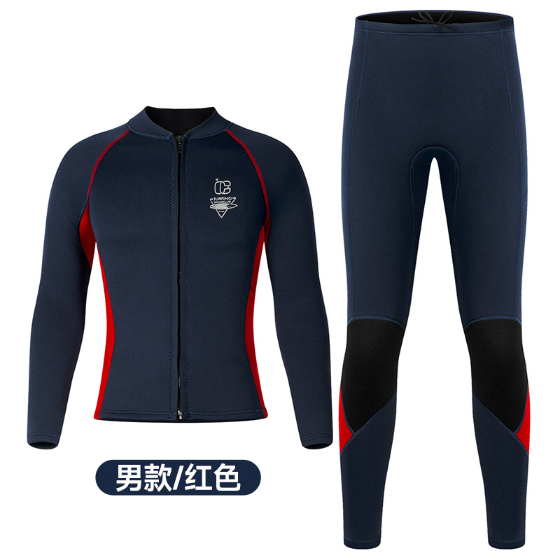 3mm Diving Suit Men's Split Diving Suit Women's Long Sleeve Cold-proof Warm Diving Top Pants Snorkeling Surfing Swimsuit
