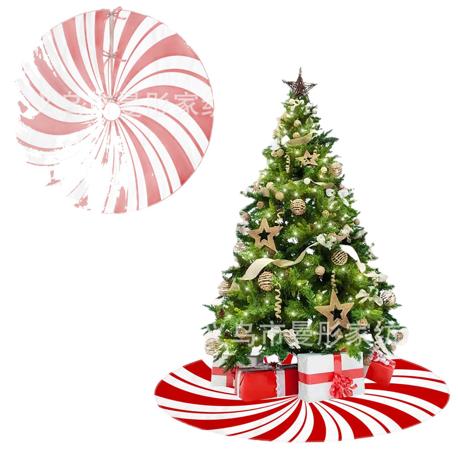 2024 New Snowflake Snowman Christmas Tree Cluster Christmas Decoration Base Mat Digital Printed Tree Skirt Decoration