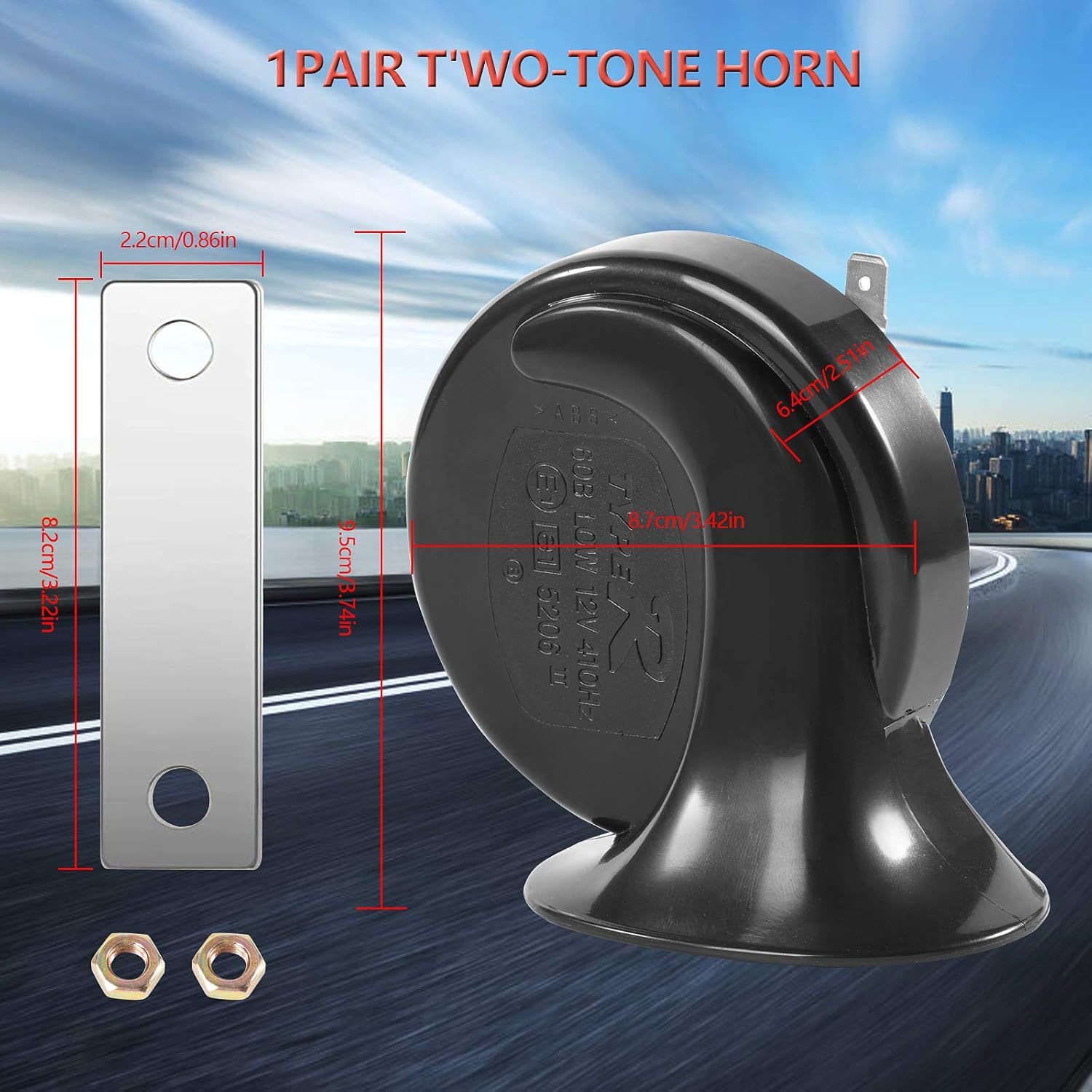 12V high bass snail horn Generation T rain Horn car waterproof car electric horn