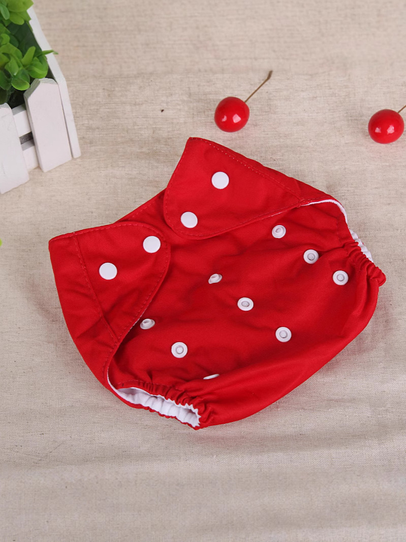 Foreign Trade Baby Baby Waterproof Diaper Pants Solid Color Snap Cloth Diaper Pants Cross-border Adjustable Diaper Pants 0-1.5 Years Old