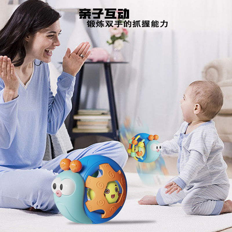 Cross-border baby ball toy snail ball can bite and grasp 0 to 1 year old molars hand catch ball baby hand rattle bed bell