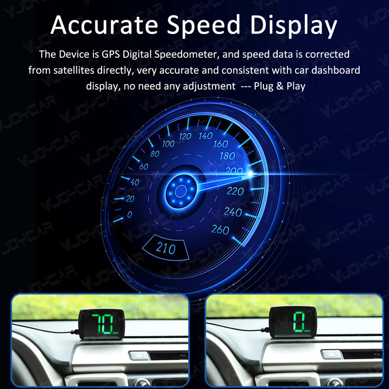 Cross-Border Popular Hud Car Gps Head-Up Display Speedometer Km/H Mph Beidou Car Universal Warning Instrument