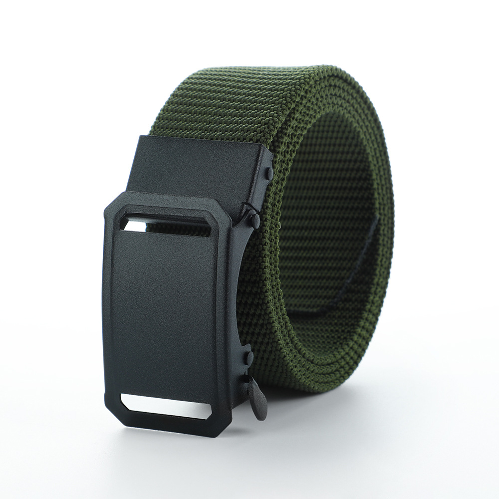 Men's Fashion Belt, Classic Six-Color Belt with Black Sandblasted Cut Out Buckle, Simple and Versatile Belt, Men's Tactical Belt