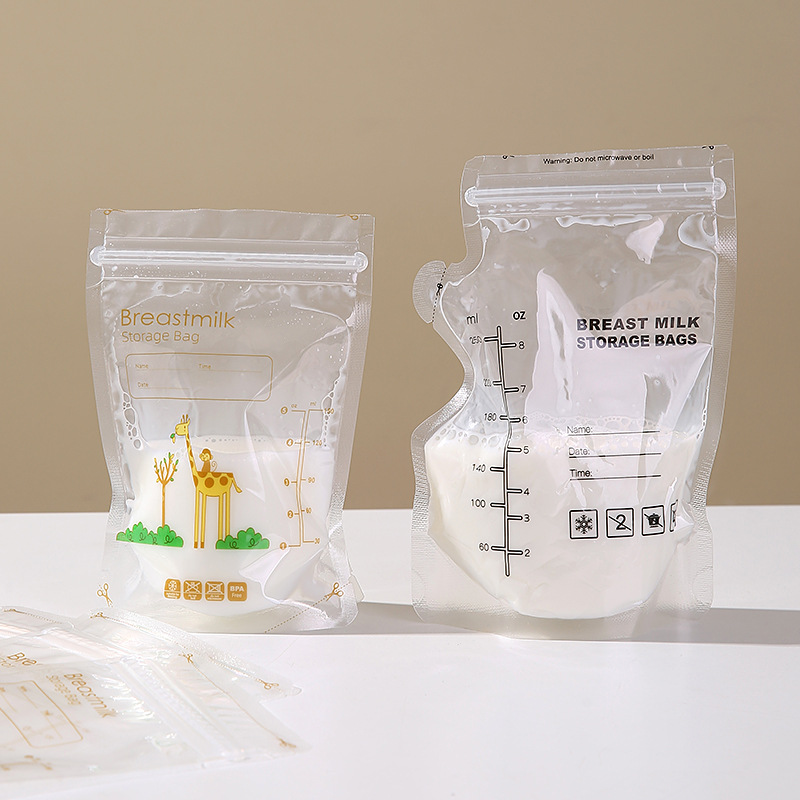 Cartoon Milk Storage Bag Breast Milk Preservation Bag 30 Pieces Disposable Small Capacity Milk Storage Bag Freezing Bag Storage Bag Multi-Capacity