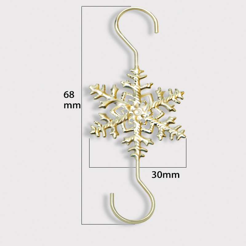 Creative Christmas Supplies Hot-Selling Christmas Accessories Decorations Christmas Snowflake Hooks 68Mms Hooks in Stock