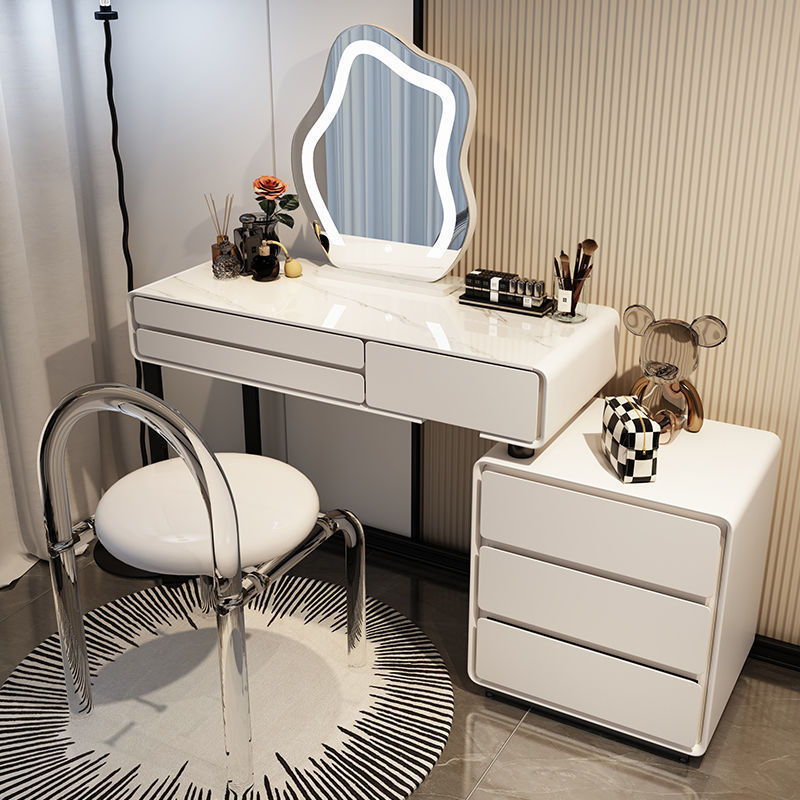 Solid Wood Slate Cream Style Dressing Table All Solid Wood Modern Simple Dressing Table Storage Cabinet Table Bedroom Dressing Table