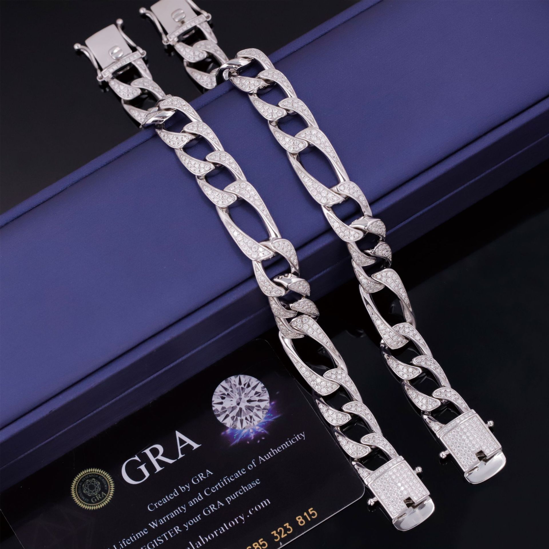 Fashion Hip-Hop Style S925 Silver Inlaid D Color Moissanite Cuban Chain Bracelet Cross-Border New Trendy Men's Bracelet