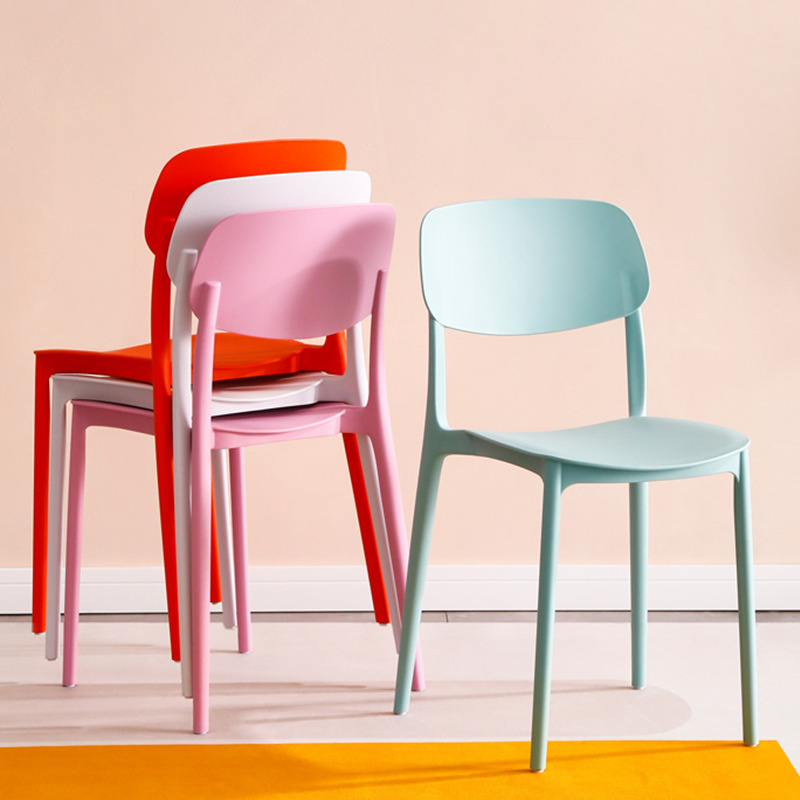 Plastic Chair Home Comfortable Simple Dining Chair Manufacturer Modern Simple Internet Celebrity Stool Custom Economical Backrest Chair