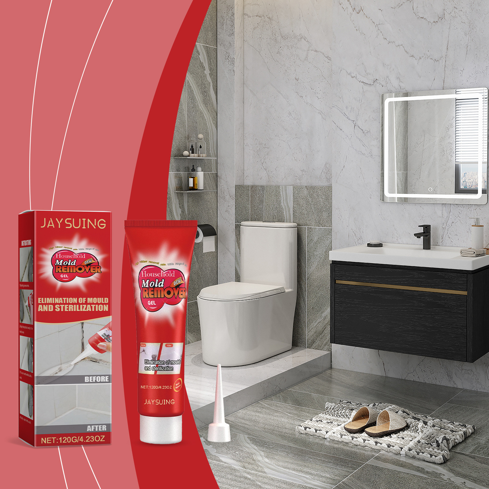 Гель для удаления плесени Jaysuing, очиститель для мебели и плитки, многофункциональный гель