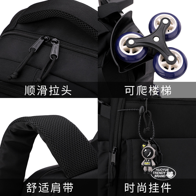 Natural Fish New Junior High School Student Trolley School Bag Casual High Quality Ins Middle School Student School Bag Large Capacity Backpack