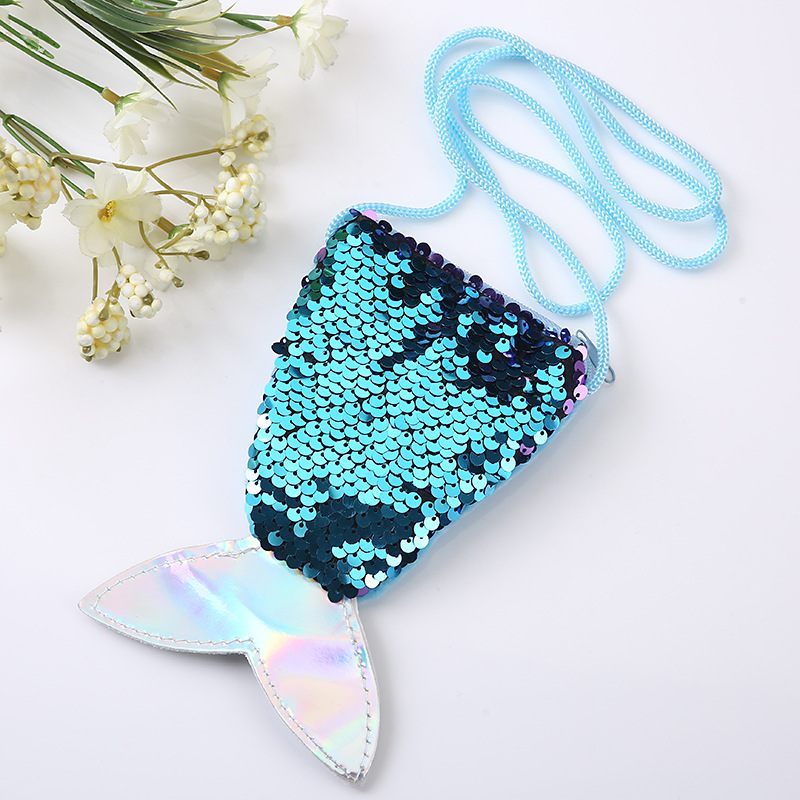Children's Bag Cute Fashion Mermaid Bag Mini Sequin Girl's Bag Baby's Lightweight Shoulder Crossbody Bag