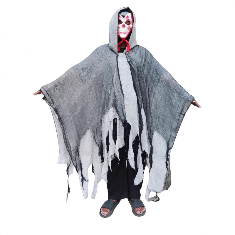 Halloween cape cape cos adult zombie suit skull cape props horror ghost way death cape